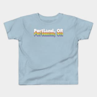 Portland, OR // Retro Typography Design Kids T-Shirt